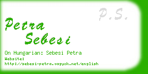 petra sebesi business card